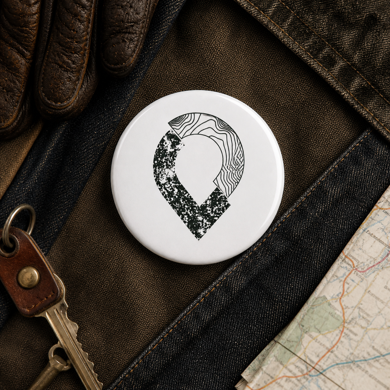 Set of pin buttons